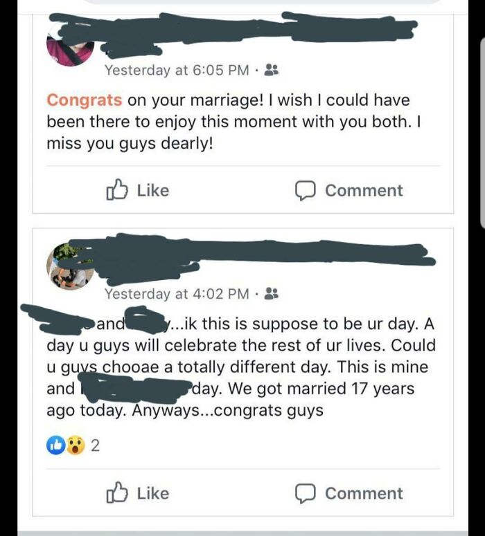 Ep Thinks Someone Should Not Celebrate Their Wedding Because Ep Got Married 17 Years That Same Day. Apparently Eternal Dibs Was Called.