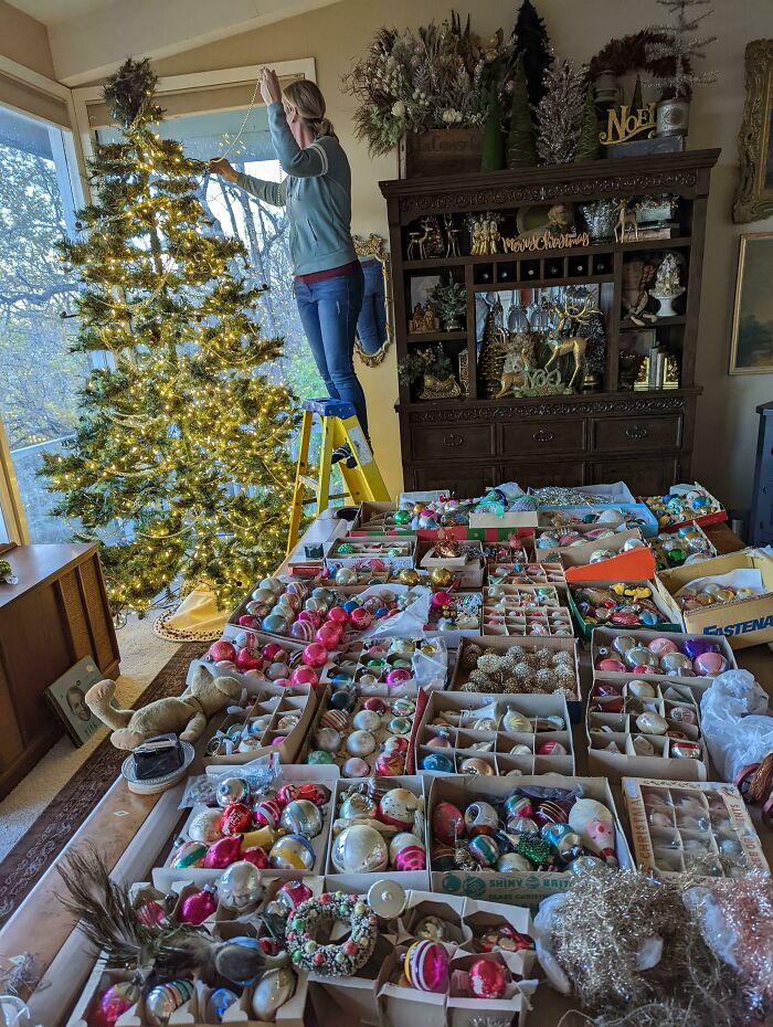 My Mom Started Decorating Today