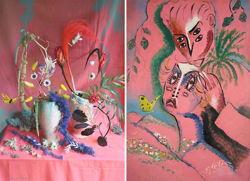 Artist Performs Floral Interpretations Of Great Works Of Art