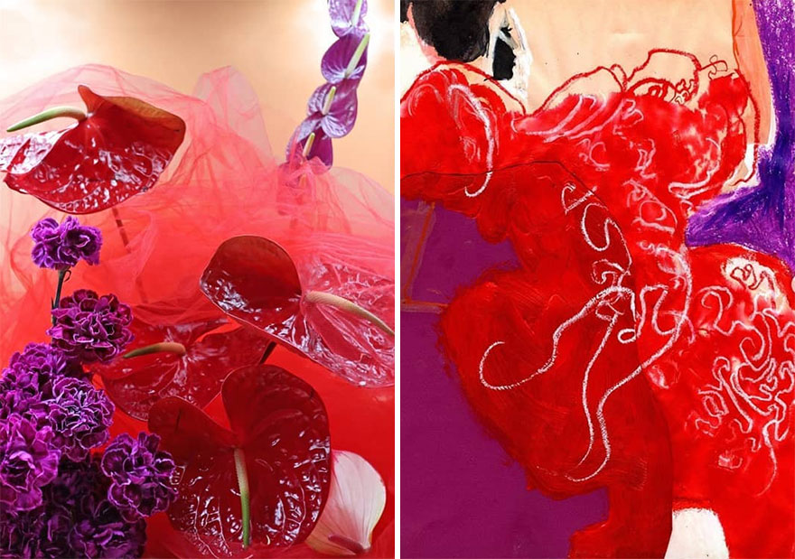 Artist Performs Floral Interpretations Of Great Works Of Art