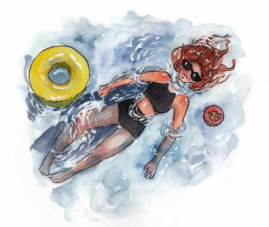 I Left My Job To Be A Full-Time Illustrator A Few Months Ago, Here Are 21 Cute Moments I Created With Watercolor And Ink