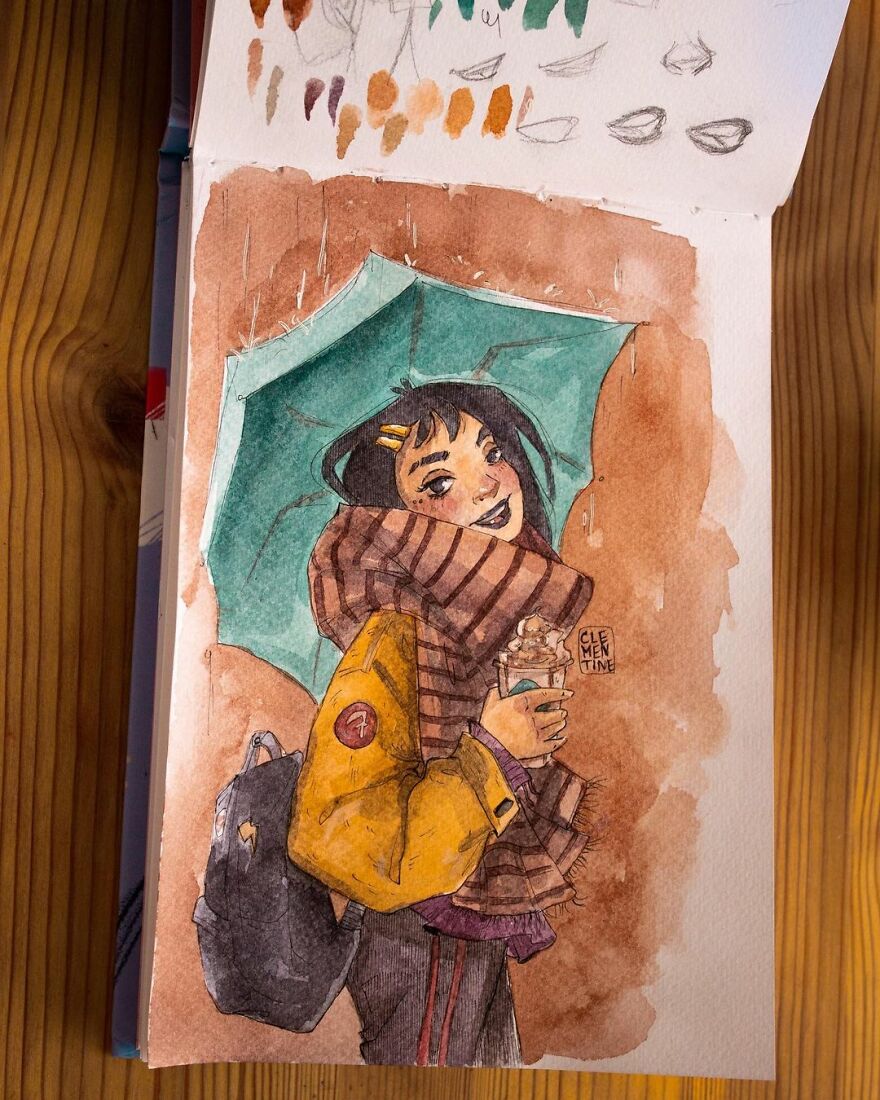 I Left My Job To Be A Full-Time Illustrator A Few Months Ago, Here Are 21 Cute Moments I Created With Watercolor And Ink