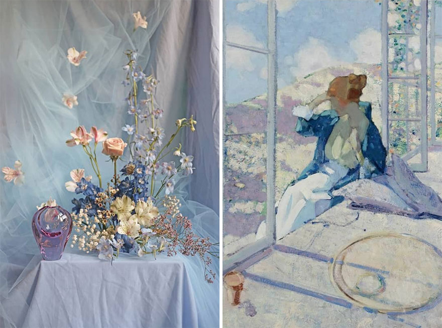 Artist Performs Floral Interpretations Of Great Works Of Art