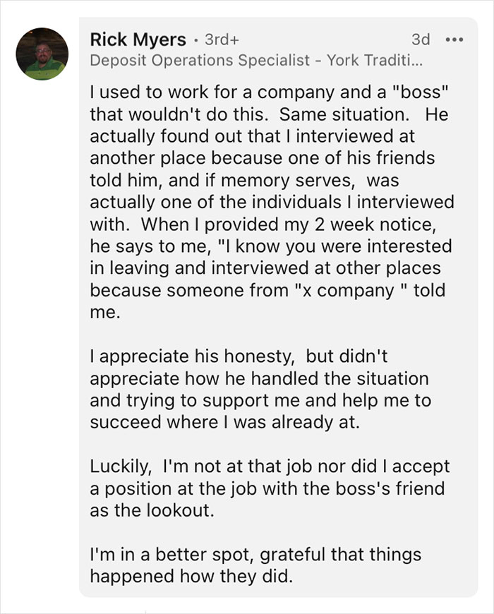 Boss Learns An Employee Is Looking For A New Job, Calls The Company To Give His Recommendation, Divides The Internet