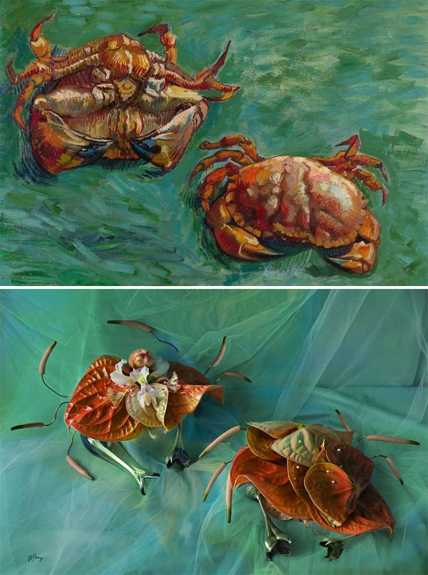 Artist Performs Floral Interpretations Of Great Works Of Art