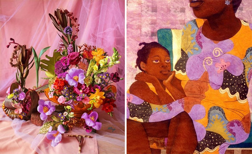 Artist Performs Floral Interpretations Of Great Works Of Art
