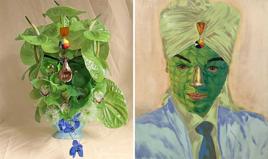 Artist Performs Floral Interpretations Of Great Works Of Art