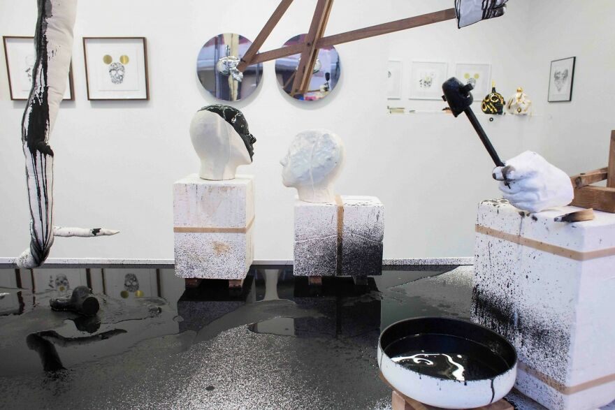 This Art Exhibition With Frozen Ink Changes Over The Time This Art Exhibition With Frozen Ink Changes Over The Time