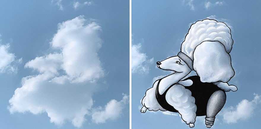 Artist Created Drawings Inspired By Cloud Shapes