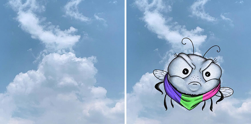 Artist Created Drawings Inspired By Cloud Shapes