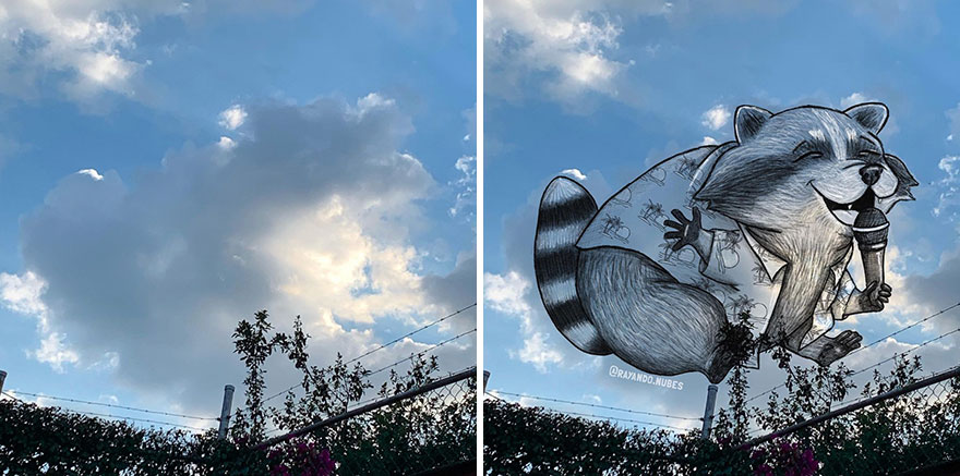 Artist Created Drawings Inspired By Cloud Shapes