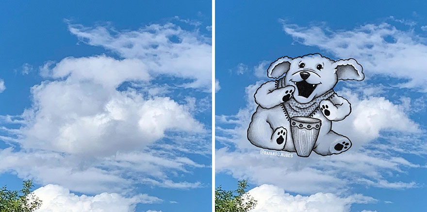 Artist Created Drawings Inspired By Cloud Shapes