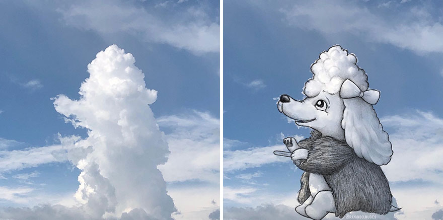 Artist Created Drawings Inspired By Cloud Shapes