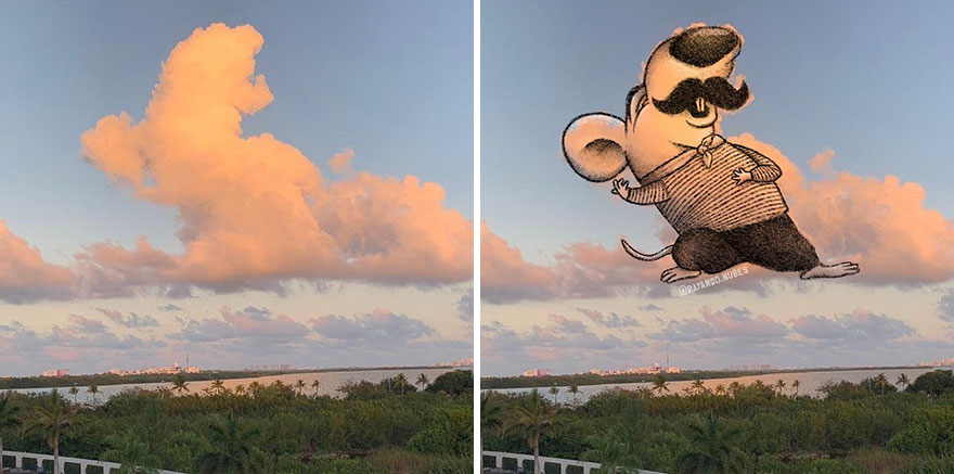 Artist Created Drawings Inspired By Cloud Shapes