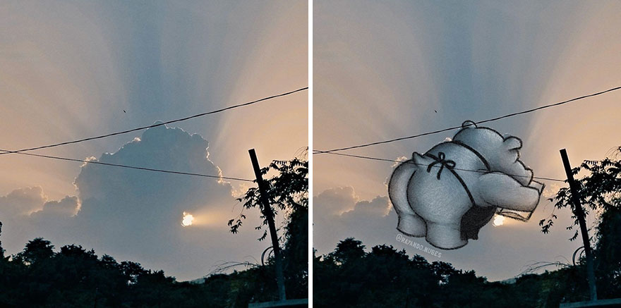 Artist Created Drawings Inspired By Cloud Shapes