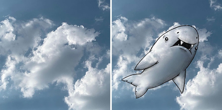 Artist Created Drawings Inspired By Cloud Shapes