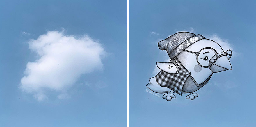 Artist Created Drawings Inspired By Cloud Shapes
