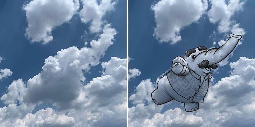 Artist Created Drawings Inspired By Cloud Shapes