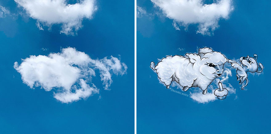 Artist Created Drawings Inspired By Cloud Shapes