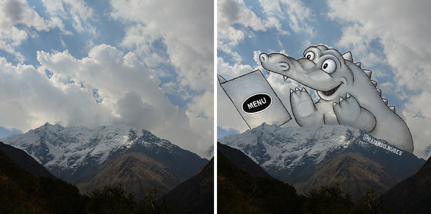 Artist Created Drawings Inspired By Cloud Shapes