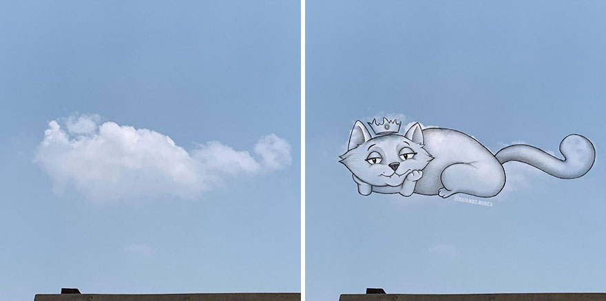 Artist Created Drawings Inspired By Cloud Shapes