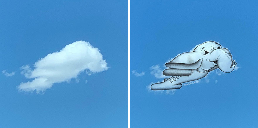 Artist Created Drawings Inspired By Cloud Shapes