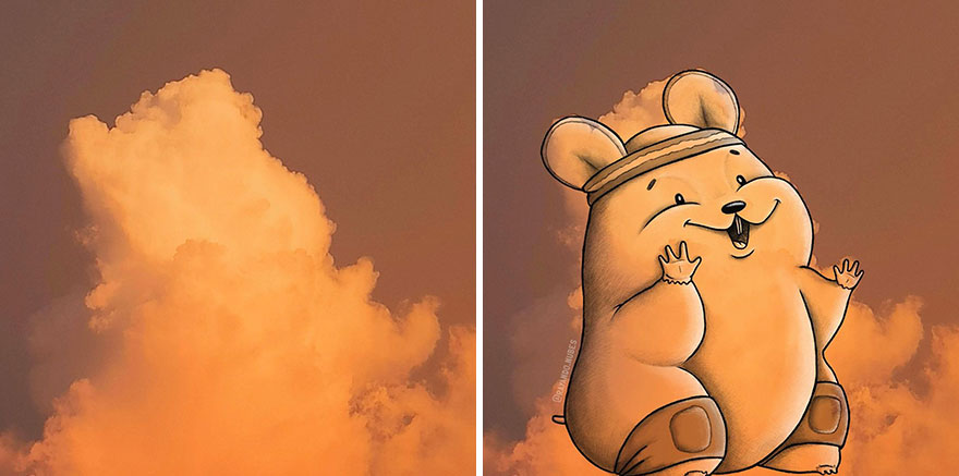 Artist Created Drawings Inspired By Cloud Shapes