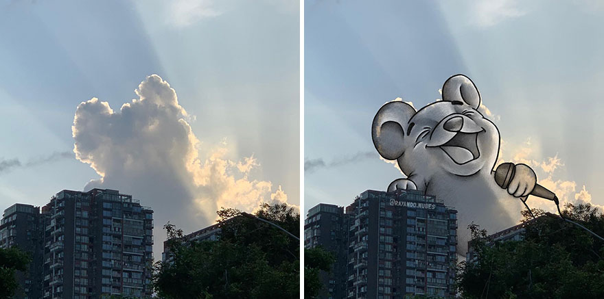 Artist Created Drawings Inspired By Cloud Shapes