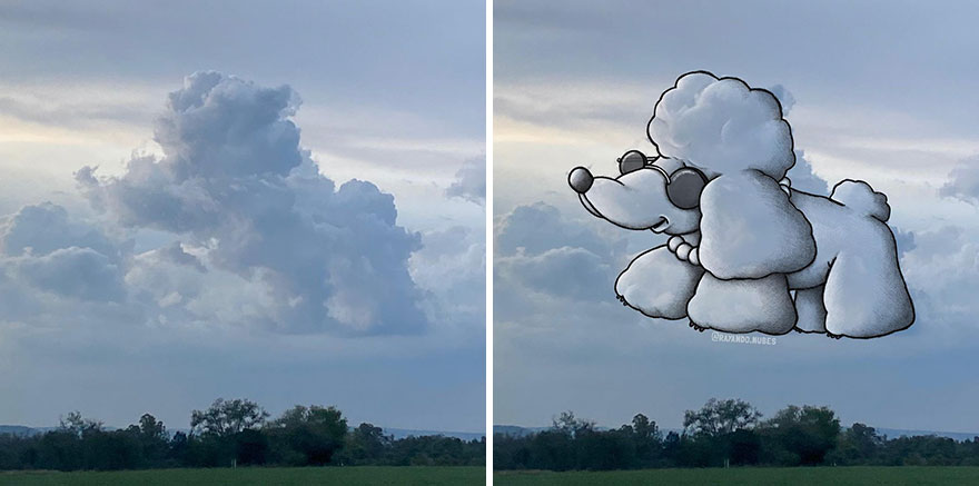 Artist Created Drawings Inspired By Cloud Shapes
