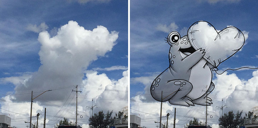 Artist Created Drawings Inspired By Cloud Shapes