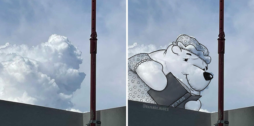 Artist Created Drawings Inspired By Cloud Shapes
