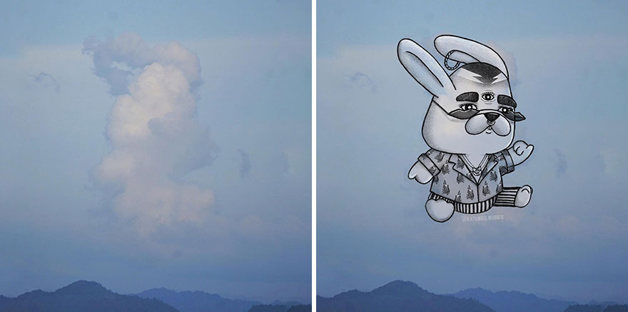 Artist Created Drawings Inspired By Cloud Shapes