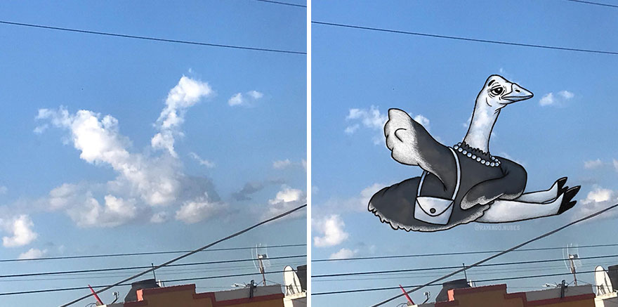 Artist Created Drawings Inspired By Cloud Shapes