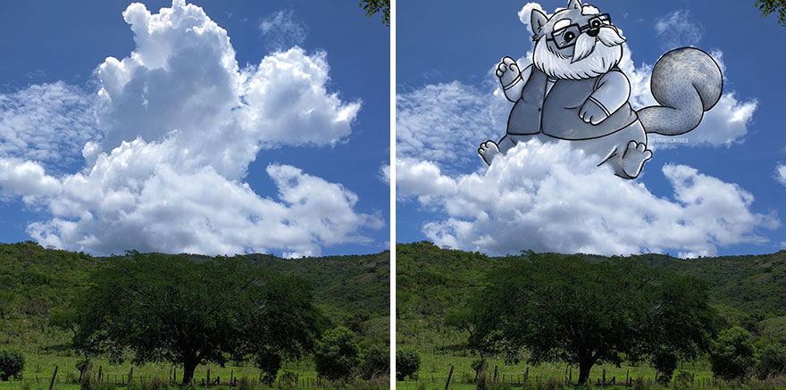 Artist Created Drawings Inspired By Cloud Shapes