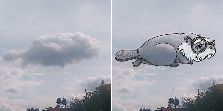 Artist Created Drawings Inspired By Cloud Shapes