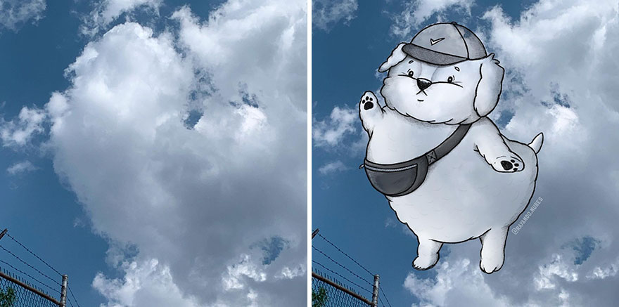 Artist Created Drawings Inspired By Cloud Shapes