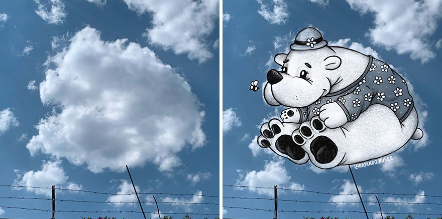 Artist Created Drawings Inspired By Cloud Shapes