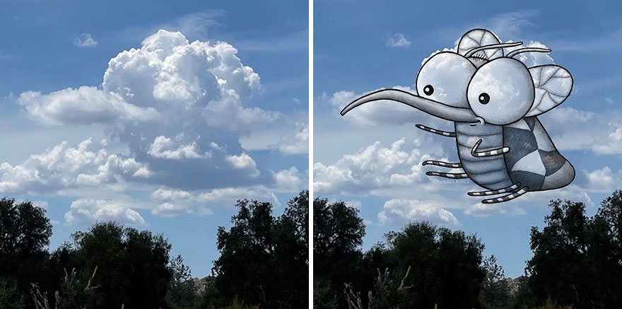 Artist Created Drawings Inspired By Cloud Shapes