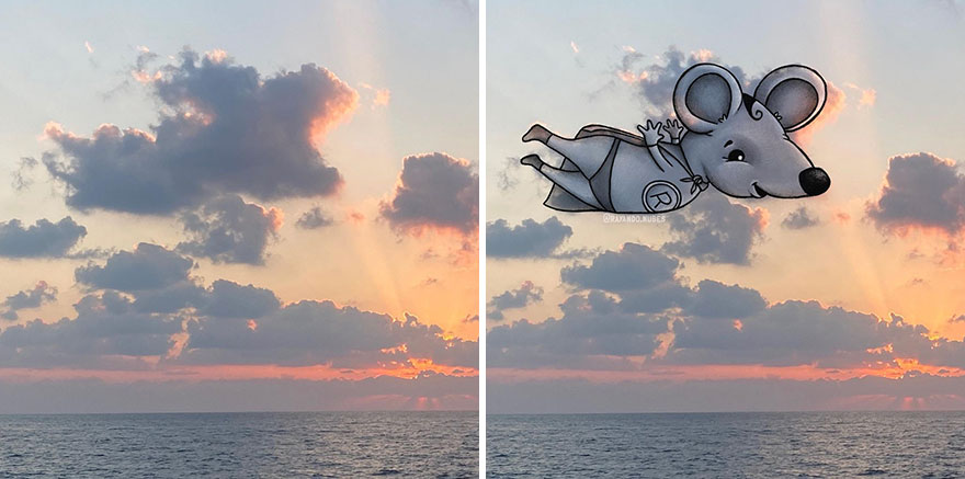 Artist Created Drawings Inspired By Cloud Shapes