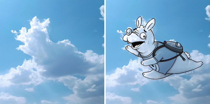 Artist Created Drawings Inspired By Cloud Shapes