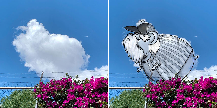Artist Created Drawings Inspired By Cloud Shapes