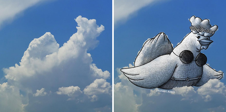 Artist Created Drawings Inspired By Cloud Shapes