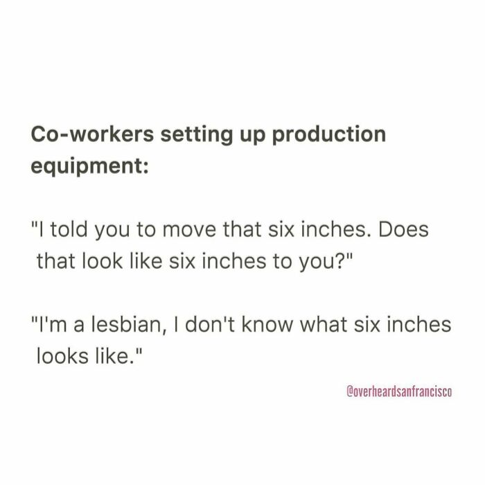 Text conversation featuring a hilarious private conversation overheard in San Francisco about co-workers setting up production equipment.