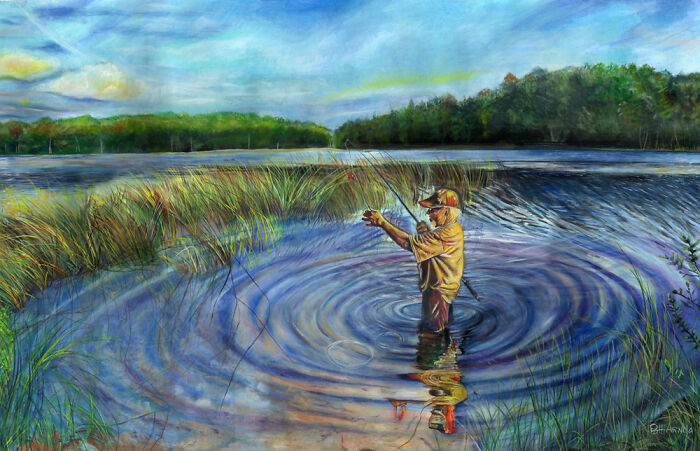 Painting Of My Dad Fishing