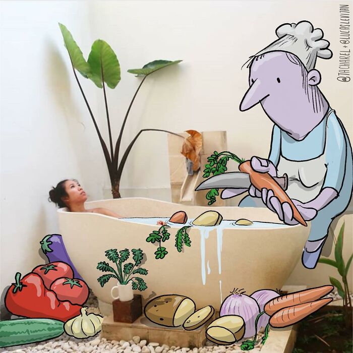 Illustrator Adds Funny Cartoons To Strangers’ Instagram Photos (30 New Pics)