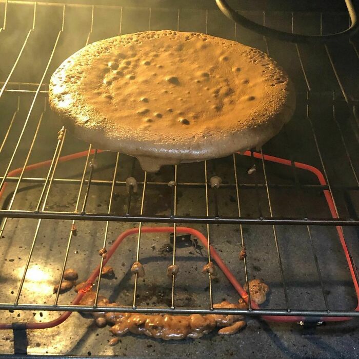 Thanksgiving Fail. Hot Fudge Pie Recipe Didn’t Say What Size Pan. Apparently Needed Bigger Pie Dish