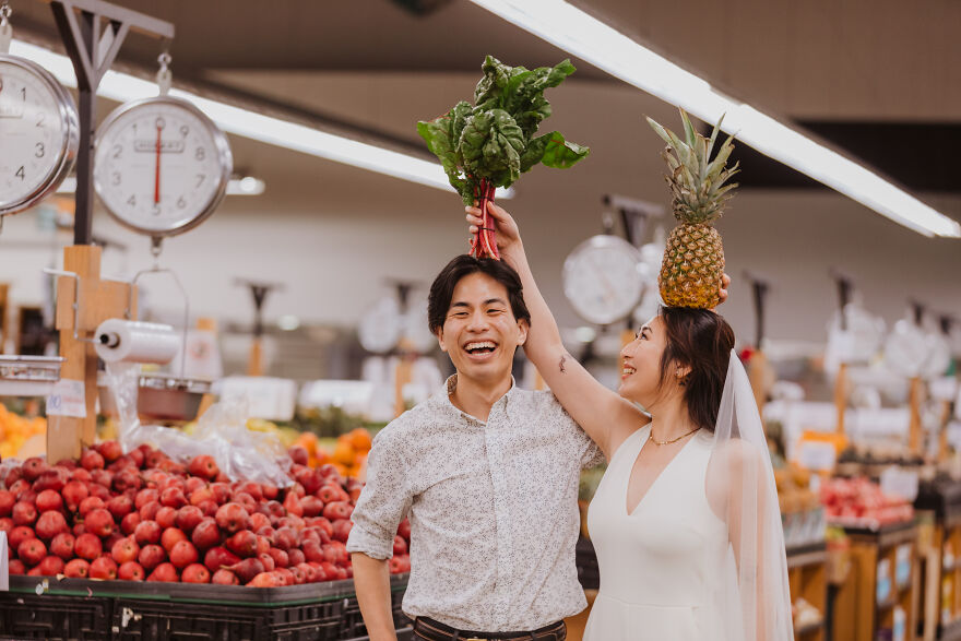 This Couple Decided To Take Their Engagement Photos At The Grocery Store They Shop At, And The End Result Might Make You Smile This Couple Decided To Take Their Engagement Photos At The Grocery Store They Shop At, And The End Result Might Make You Smile