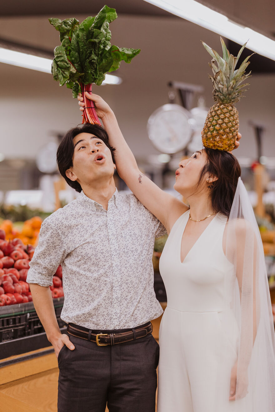 This Couple Decided To Take Their Engagement Photos At The Grocery Store They Shop At, And The End Result Might Make You Smile This Couple Decided To Take Their Engagement Photos At The Grocery Store They Shop At, And The End Result Might Make You Smile