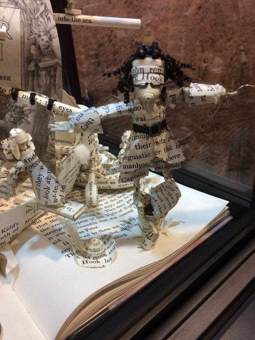 "By Hook Or Crook, I'll Get The One Who Steals My Book!" - Disney D23 Expo Finalist Peter Pan Book Sculpture "By Hook Or Crook, I'll Get The One Who Steals My Book!" - Disney D23 Expo Finalist Peter Pan Book Sculpture