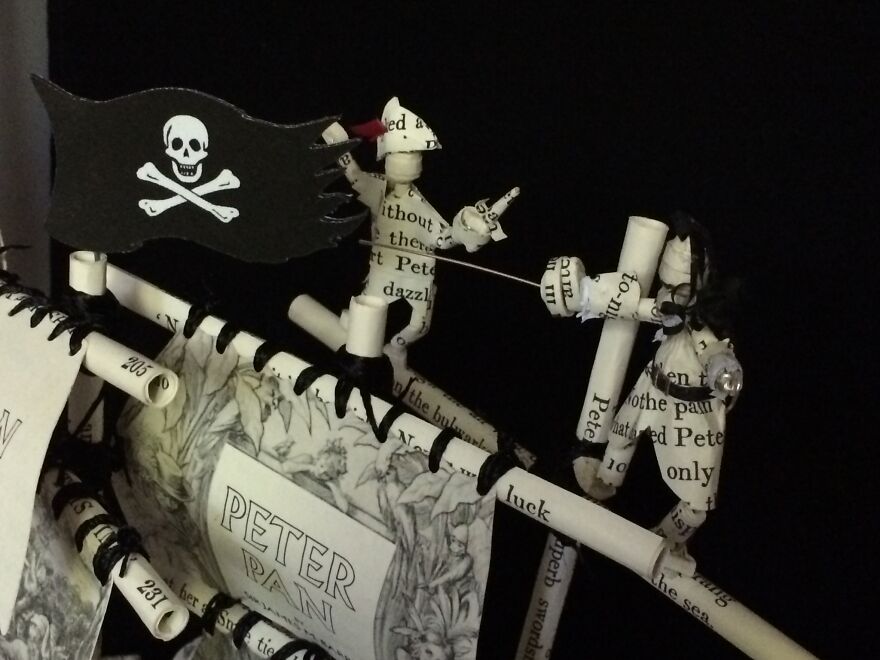 "By Hook Or Crook, I'll Get The One Who Steals My Book!" - Disney D23 Expo Finalist Peter Pan Book Sculpture "By Hook Or Crook, I'll Get The One Who Steals My Book!" - Disney D23 Expo Finalist Peter Pan Book Sculpture